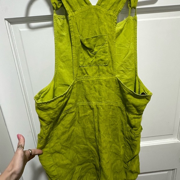 Liz & Jane clothes linen Romper pockets art to wear lagenlook womens medium - Picture 4 of 6